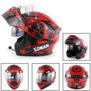 Soman 955 Skyeye Motorcycle Full / Open Face Bluetooth Helmet Headset Full Face, Supports Answer / Hang Up Calls(Skyeye Red)