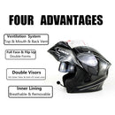 Soman 955 Skyeye Motorcycle Full / Open Face Bluetooth Helmet Headset Full Face, Supports Answer / Hang Up Calls(Black White)