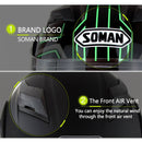 Soman 955 Skyeye Motorcycle Full / Open Face Bluetooth Helmet Headset Full Face, Supports Answer / Hang Up Calls(Matte Black)