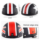 Soman Electromobile Motorcycle Half Face Helmet Retro Harley Helmet with Goggles(Matte Blue USA Flag)