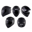 Soman SM-960 Motorcycle Electromobile Full Face Helmet Double Lens Protective Helmet(Matte Black with Smoke Lens)
