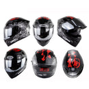 Soman SM-960 Motorcycle Electromobile Full Face Helmet Double Lens Protective Helmet(Silver Eight Immortals with Silver Lens)