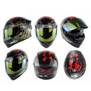 Soman SM-960 Motorcycle Electromobile Full Face Helmet Double Lens Protective Helmet(Golden Eight Immortals with Gold Lens)