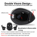 Soman SM-960 Motorcycle Electromobile Full Face Helmet Double Lens Protective Helmet(Golden Eight Immortals with Gold Lens)