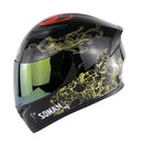 Soman SM-960 Motorcycle Electromobile Full Face Helmet Double Lens Protective Helmet(Golden Eight Immortals with Gold Lens)
