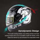 Soman SM-960 Motorcycle Electromobile Full Face Helmet Double Lens Protective Helmet(Golden Eight Immortals with Gold Lens)