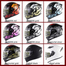 Soman SM-960 Motorcycle Electromobile Full Face Helmet Double Lens Protective Helmet(Golden Eight Immortals with Gold Lens)