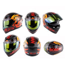 Soman SM-960 Motorcycle Electromobile Full Face Helmet Double Lens Protective Helmet(Red with Gold Lens)