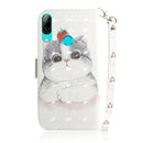 3D Painting Pattern Coloured Drawing Horizontal Flip Leather Case with Holder & Card Slots & Wallet For Huawei P Smart (2019) / Honor 10 Lite(Cute Cat)
