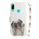 3D Painting Pattern Coloured Drawing Horizontal Flip Leather Case with Holder & Card Slots & Wallet For Huawei P Smart (2019) / Honor 10 Lite(Pug)