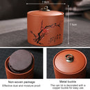 Ceramic Redware Tea Pot Storage Sealed Tea Tank(Plum)