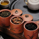 Ceramic Redware Tea Pot Storage Sealed Tea Tank(Plum)