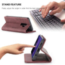 CaseMe-013 Multifunctional Retro Frosted Horizontal Flip Leather Case with Card Slot & Holder & Wallet for Galaxy S9 Plus(Wine Red)