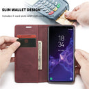 CaseMe-013 Multifunctional Retro Frosted Horizontal Flip Leather Case with Card Slot & Holder & Wallet for Galaxy S9 Plus(Wine Red)