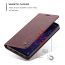 CaseMe-013 Multifunctional Retro Frosted Horizontal Flip Leather Case with Card Slot & Holder & Wallet for Galaxy S9 Plus(Wine Red)