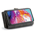 CaseMe-008 Detachable Multifunctional Horizontal Flip Leather Case with Card Slot & Holder & Zipper Wallet & Photo Frame for Galaxy A70(Black)