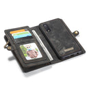 CaseMe-008 Detachable Multifunctional Horizontal Flip Leather Case with Card Slot & Holder & Zipper Wallet & Photo Frame for Galaxy A70(Black)