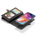 CaseMe-008 Detachable Multifunctional Horizontal Flip Leather Case with Card Slot & Holder & Zipper Wallet & Photo Frame for Galaxy A70(Black)