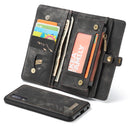 CaseMe-008 Detachable Multifunctional Horizontal Flip Leather Case with Card Slot & Holder & Zipper Wallet & Photo Frame for Galaxy A70(Black)