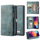 CaseMe-008 Detachable Multifunctional Horizontal Flip Leather Case with Card Slot & Holder & Zipper Wallet & Photo Frame for Galaxy A70(Blue)