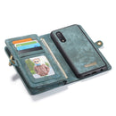 CaseMe-008 Detachable Multifunctional Horizontal Flip Leather Case with Card Slot & Holder & Zipper Wallet & Photo Frame for Galaxy A70(Blue)