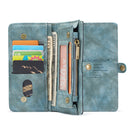 CaseMe-008 Detachable Multifunctional Horizontal Flip Leather Case with Card Slot & Holder & Zipper Wallet & Photo Frame for Galaxy A70(Blue)