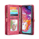 CaseMe-008 Detachable Multifunctional Horizontal Flip Leather Case with Card Slot & Holder & Zipper Wallet & Photo Frame for Galaxy A70(Red)