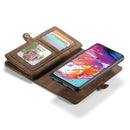 CaseMe-008 Detachable Multifunctional Horizontal Flip Leather Case with Card Slot & Holder & Zipper Wallet & Photo Frame for Galaxy A70(Brown)