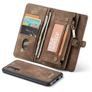 CaseMe-008 Detachable Multifunctional Horizontal Flip Leather Case with Card Slot & Holder & Zipper Wallet & Photo Frame for Galaxy A70(Brown)