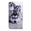 3D Painting Pattern Coloured Drawing Horizontal Flip TPU + PU Leather Case with Holder & Card Slots & Wallet For Huawei Y5 2019(Husky)