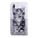 3D Painting Pattern Coloured Drawing Horizontal Flip TPU + PU Leather Case with Holder & Card Slots & Wallet For Huawei Y5 2019(Smile Cat)
