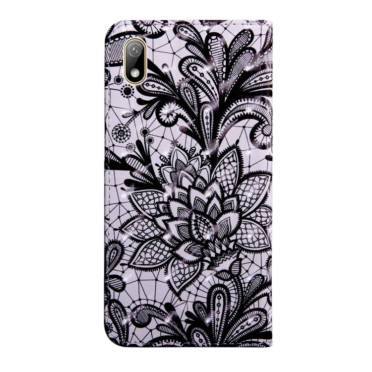 3D Painting Pattern Coloured Drawing Horizontal Flip TPU + PU Leather Case with Holder & Card Slots & Wallet For Huawei Y5 2019(Black Lace)