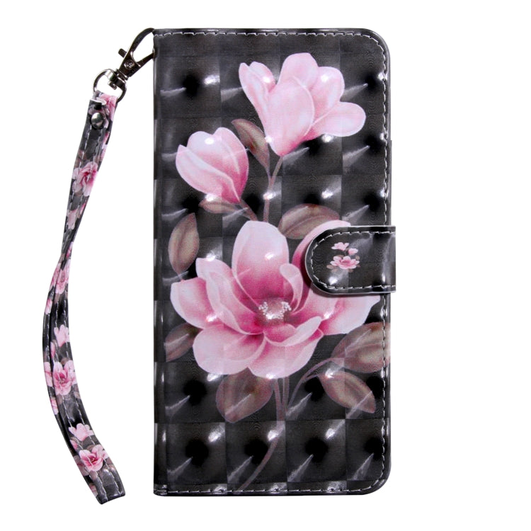 3D Painting Pattern Coloured Drawing Horizontal Flip TPU + PU Leather Case with Holder & Card Slots & Wallet For Huawei Y5 2019(Pink Flower)