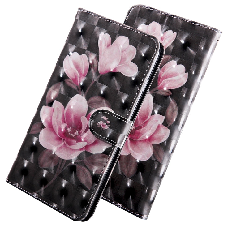 3D Painting Pattern Coloured Drawing Horizontal Flip TPU + PU Leather Case with Holder & Card Slots & Wallet For Huawei Y5 2019(Pink Flower)
