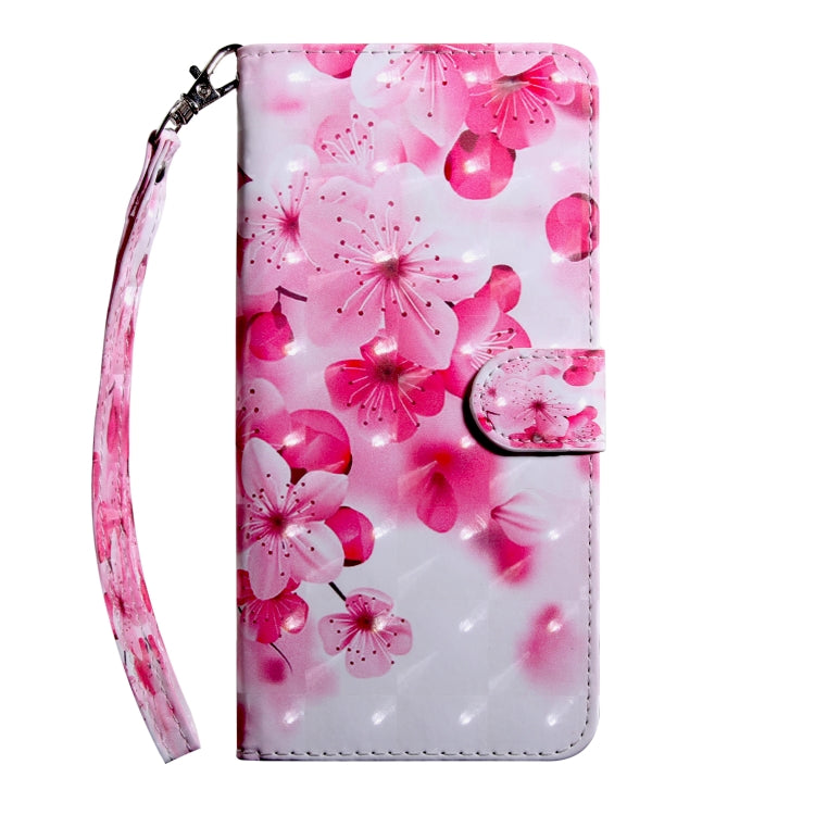 3D Painting Pattern Coloured Drawing Horizontal Flip TPU + PU Leather Case with Holder & Card Slots & Wallet For Huawei Y5 2019(Red FLower)