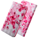 3D Painting Pattern Coloured Drawing Horizontal Flip TPU + PU Leather Case with Holder & Card Slots & Wallet For Huawei Y5 2019(Red FLower)