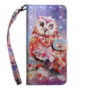 3D Painting Pattern Coloured Drawing Horizontal Flip TPU + PU Leather Case with Holder & Card Slots & Wallet For Huawei Y5 2019(Color Owl)