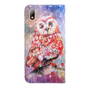 3D Painting Pattern Coloured Drawing Horizontal Flip TPU + PU Leather Case with Holder & Card Slots & Wallet For Huawei Y5 2019(Color Owl)