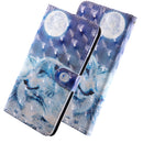 3D Painting Pattern Coloured Drawing Horizontal Flip TPU + PU Leather Case with Holder & Card Slots & Wallet For Huawei Y5 2019(Moon Wolf)