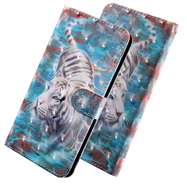 3D Painting Pattern Coloured Drawing Horizontal Flip TPU + PU Leather Case with Holder & Card Slots & Wallet For Huawei Y5 2019(Tiger)