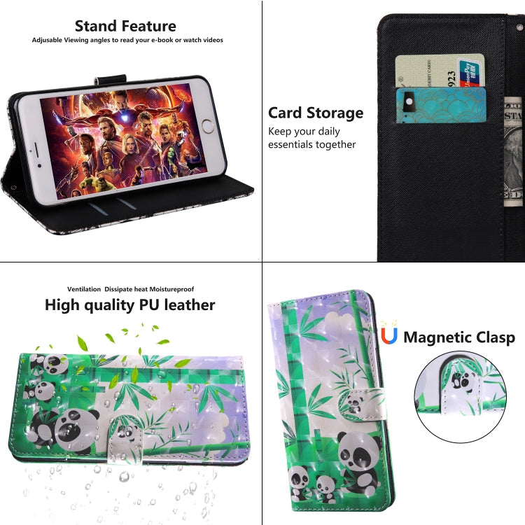 3D Painting Pattern Coloured Drawing Horizontal Flip TPU + PU Leather Case with Holder & Card Slots & Wallet For Huawei Y5 2019(Bamboo Panda)