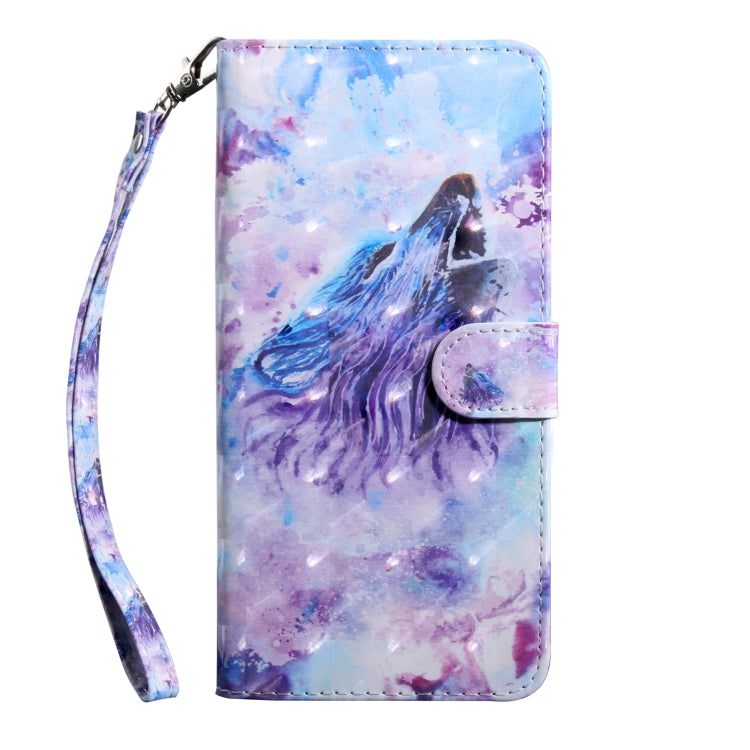 3D Painting Pattern Coloured Drawing Horizontal Flip TPU + PU Leather Case with Holder & Card Slots & Wallet For Huawei Y5 2019(Roaring Wolf)