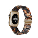 Simple Fashion Resin Watch Band for Apple Watch Series 5 & 4 44mm & Series 3 & 2 & 1 42mm(Tortoiseshell)