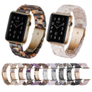 Simple Fashion Resin Watch Band for Apple Watch Series 5 & 4 44mm & Series 3 & 2 & 1 42mm(Tortoiseshell)