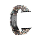 Simple Fashion Resin Watch Band for Apple Watch Series 5 & 4 40mm & Series 3 & 2 & 1 38mm(Blue Flower)