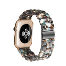 Simple Fashion Resin Watch Band for Apple Watch Series 5 & 4 40mm & Series 3 & 2 & 1 38mm(Blue Flower)