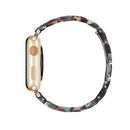 Simple Fashion Resin Watch Band for Apple Watch Series 5 & 4 40mm & Series 3 & 2 & 1 38mm(Blue Flower)