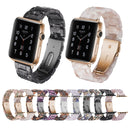 Simple Fashion Resin Watch Band for Apple Watch Series 5 & 4 40mm & Series 3 & 2 & 1 38mm(Blue Flower)