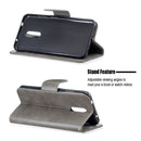 Retro Lambskin Texture Pure Color Horizontal Flip PU Leather Case with Holder & Card Slots & Wallet & Lanyard for Nokia 3.2(Grey)