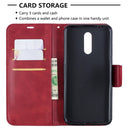 Retro Lambskin Texture Pure Color Horizontal Flip PU Leather Case with Holder & Card Slots & Wallet & Lanyard for Nokia 3.2(Red)